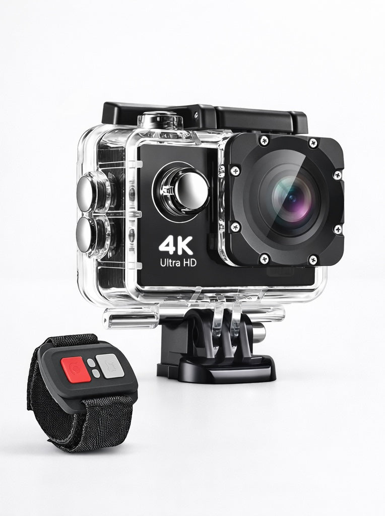 4K  Waterproof All Digital UHD WiFi Camera + RF Remote And Accessories